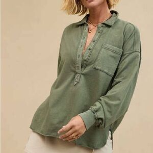 Aerie take it easy popover polo sweatshirt